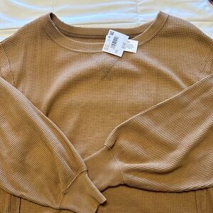 American Eagle Oversized Big Hug Waffle Sweatshirt